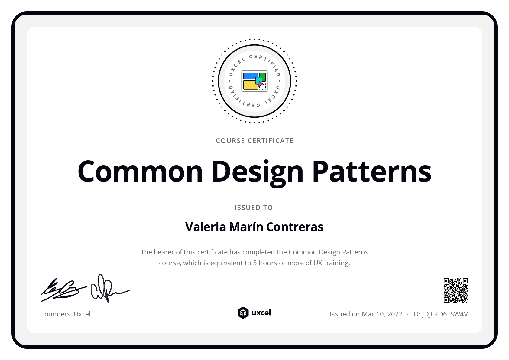 Valeria Marín Contreras's certificate
